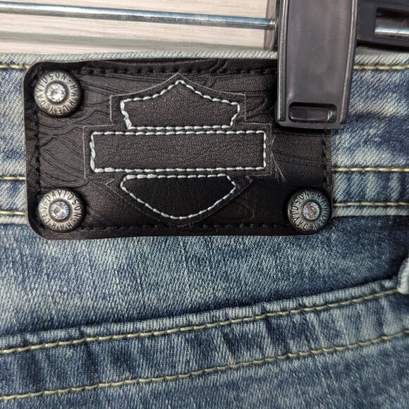 Harley Davidson Women's dark wash Blue Jeans - Picture 11 of 15